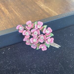 Floral Pink and Green Brooch
